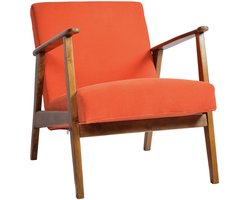 by Mooss - Fauteuil - Oranje - Retro - Hout - Bruin - Mid Century