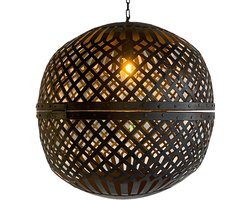 by Mooss - Hanglamp - Marrakech - ijzer - Vlechtwerk - Stoer - Bol - Ã˜ 60 cm
