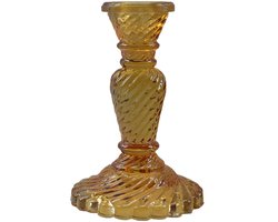 by Mooss - Kandelaar - Glas - Kaanch - Licht Amber - 16cm - Trendy