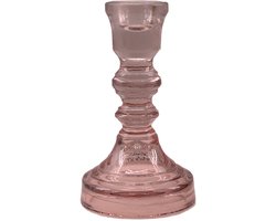 by Mooss - Kandelaar - Glas - Kaanch - Roze - 15cm - Trendy