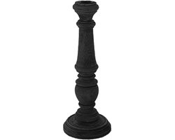 by Mooss - Kandelaar - Hout - Zwart - Roet - Geblakerd - 30cm - Landelijk - Stoer - Sober - Decoratie - Accessoires - Hip - Trendy - Decoratief - Gezellig