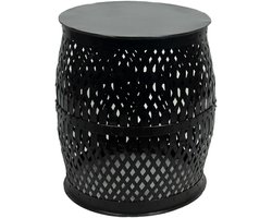 by Mooss - Kruk - Bijzettafel - Metaal - Gevlochten - Rond - Robuust - Grof - Ã˜ 42 cm - Multifunctioneel - Korf - Mand