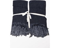 by Mooss - Linnen - Plaid - Black - Zwart - 100% Linnen - Kleed - Deken - Sprei