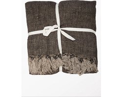by Mooss - Linnen - Plaid - Chocolate - Brown - 100% Linnen - Kleed - Deken - Sprei
