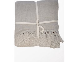 by Mooss - Linnen - Plaid - Naturel - 100%linnen - Kleed - Deken - Sprei