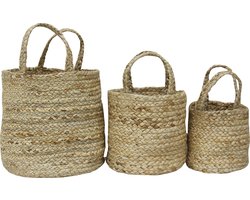 by Mooss - Manden - Jute - set van 3 - Hengsels - Opberger - Plant - Natuurlijk