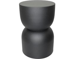 by Mooss - Paudar - Zwart - Bijzettafel - Kruk - Gepoedercoat - Metaal - Ø 30 cm - 46 cm - Black