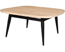 by Mooss - Salontafel - Naturel - Black - Zwart - 75x75 cm - Trendy - Hout - Metaal - Mangohout - Minimalistisch