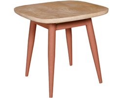 by Mooss - Salontafel - Naturel - Peach - Pink - 45x45 cm - Trendy - Hout - Metaal - Minimalistisch