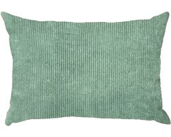 by Mooss - Sierkussen 60 x 40 cm - Katoen Ribfluweel Corduroy Ribstof - Groen - Inclusief binnenkussen