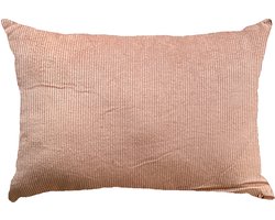 by Mooss - Sierkussen 60 x 40 cm - Katoen - Ribfluweel - Corduroy - Ribstof - Roze - Inclusief binnenkussen