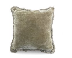 by Mooss - Sierkussen - Velvet - Fluweel - Franjes - Mushroom - 50x50 cm - Hip - Trendy - Accesoires - Decoratie