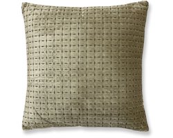 by Mooss - Sierkussen - Velvet - Fluweel - Rijststeek- Taupe - Brown - 45x45 cm - Hip - Trendy - Accesoires - Decoratie