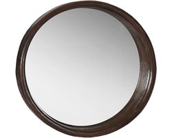 by Mooss - Spiegel - Walnoot - Bruin - Rond - Ø 45 cm