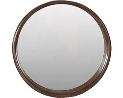 by Mooss - Spiegel - Walnoot - Bruin - Rond - Ø 55 cm