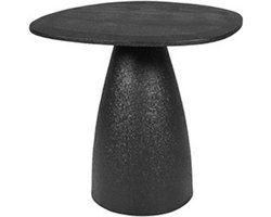 by Mooss - Tafel - Bijzettafel - Salontafel - Black om Black - Zwart - Metaal - Hout - 50x45 cm - Organisch