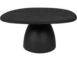 by Mooss - Tafel - Bijzettafel - Salontafel - Black on Black - Naturel - Metaal - Hout - 90x80 cm - Organisch