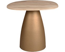 by Mooss - Tafel - Bijzettafel - Salontafel - Gold Dust - Naturel - Metaal - Hout - 50x45 cm - Organisch
