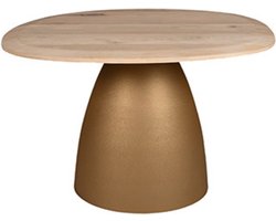 by Mooss - Tafel - Bijzettafel - Salontafel - Gold Dust - Naturel - Metaal - Hout - 60x58 cm - Organisch