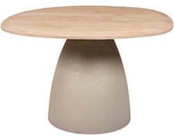 by Mooss - Tafel - Bijzettafel - Salontafel - Green Gray - Naturel - Metaal - Hout - 60x58 cm - Organisch