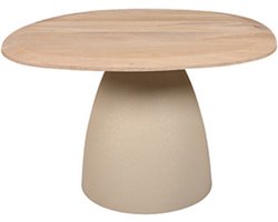 by Mooss - Tafel - Bijzettafel - Salontafel - Ivory - Naturel - Metaal - Hout - 60x58 cm - Organisch - Trendy
