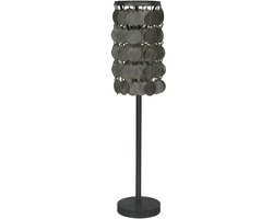 By Mooss - Tafellamp Vineer - Zwart - Ø15 cm - H70 cm - Industriële Tafellamp - Sfeerverlichting - Woonkamer - Slaapkamer