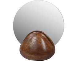 by Mooss - Tafelspiegel - Walnoot - Organisch - Ã˜ 15 cm - Cadeau - Spiegel - Make-up - Decoratief - Badkamer - Trendy