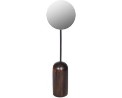 by Mooss - Tafelspiegel - Walnoot - Strak - Elegant - Ø 15 cm - Cadeau - Spiegel - Make-up - Decoratief - Badkamer - Trendy