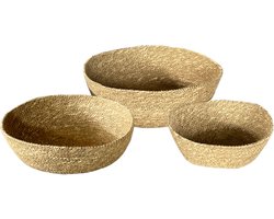 by Mooss - Zeegras - rond - schaal - set van 3 - broodmand