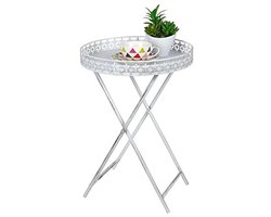 By Shayne ® Charmante Bijzettafel met Nostalgisch Design en Verwijderbaar Dienblad