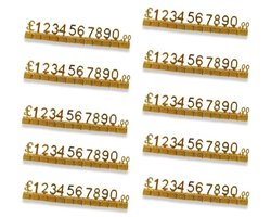 By shayne - Digitale Prijskaartje - 3D Metalen Rekken - Verstelbare £ Prijs Kubus Kit - Goud - Prijsmarker Labels - Geschikt voor Winkel Display ...