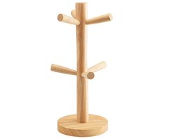 By shayne - Houten Mokkenhouder - Organisator voor Koffiekopjes en Theekoppen - 6 Haakjes - Ruimtebesparend - Perfect voor Keuken - Handgemaakt - Ges.