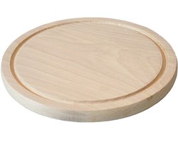 By Shayne ® Stijlvolle Ronde Houten Snij- en Serveerplank van Beukenhout met Sappige Vangrand