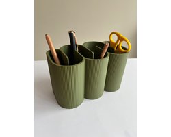 by Studio Dot. – Bureau Organizer Japandi Stijl – Pennenhouder & Opberger – Scandinavisch Design – Groen – 18x10x11 cm
