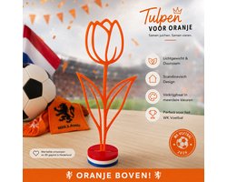 by Studio Dot. - Tulp Decoratie - Bloem - WK Voetbal - Oranje - Versiering - Nederland - Holland - Nederlandse Vlag - Hup Holland Hup - Minimalistisch - 18,5 cm - Woonaccessoire - Interieuraccessoire - Cadeau - Bedankje
