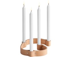 By WIRTH BELT 4 CANDLES - Kaarsenstandaard van leer voor vier kaarsen