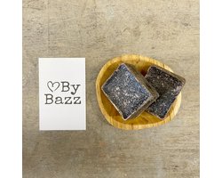 ByBazz, 2 black musk geurblokjes met houten schaaltje, huisparfum, amberblokjes, cadeau-set