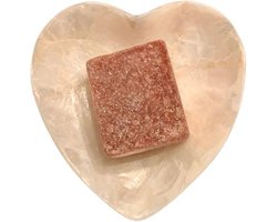 ByBazz | Schaaltje Schelp Capiz - hart - Witgoud (incl. amberblokje) - Valentijns cadeau