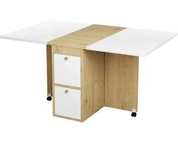 ByBusby® Eettafel Set - Met Uitschuifbare Eettafel - 4 stoelen - Vouwbare eettafel - Multifunctionele Uitschuifbare Eettafel - Met Wielen