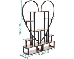 ByBusby® Planten Rek - 6 Tier - Metalen - Plant Standaard - Hartvormig - 2 Delen