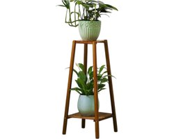 ByBusby® Planten Rek - Plantenstandaard - Hoogwaardig en duurzaam Bamboe - 2 Tiers - Voor Binnen en Buiten gebruik