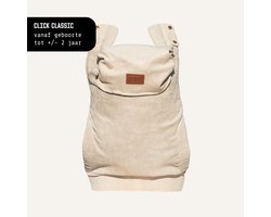 ByKay Click Classic - draagzak baby - ergonomisch - newborn tot 18kg - comfortabel en snel - beige - Rib Gold