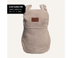 ByKay Click Classic - draagzak baby - ergonomisch - newborn tot 2 Jaar - tot 18kg - comfortabel en snel - Linnen Mocca