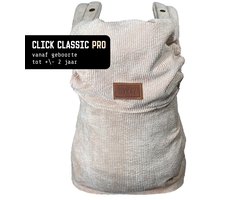 ByKay Click Classic - draagzak baby - ergonomisch - tot 18kg - newborn tot 2 jaar - comfortabel en snel - beige - Rib Almond Sand