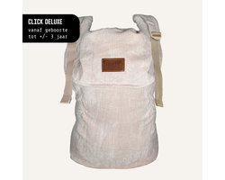 ByKay Click Deluxe - draagzak baby - ergonomisch - broekmaat 50/56 tot 104- newborn tot 3 jaar - eenvoudig en snel - beige - Rib Almond Sand