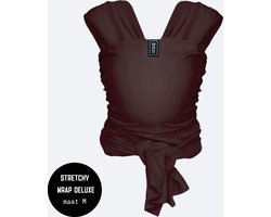 ByKay Stretchy Deluxe - rekbare draagdoek voor newborn - ergonomisch - tot 18kg - 100% biologisch katoen - chocolade bruin - maat M