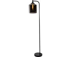 ByMus vloerlamp Chiloé - Staande lamp - Zwart - Smoke - 168cm - E27 - Woonkamer vloerlamp - Vloerlamp industrieel - Excl. lichtbron