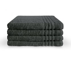 Byrklund Badhanddoek - Set van 6 - Hotelkwaliteit - 100% katoen (BCI) - 500 g/m² - 70x140 cm - Antraciet