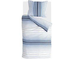 Byrklund Dekbedovertrek Beach Feel with Stripes - 155x220 - 100% Katoen - Blauw / Wit