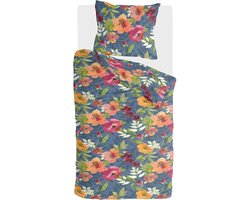 Byrklund Dekbedovertrek Flowering Peonies - 140x220 - 100% Katoen - Blauw